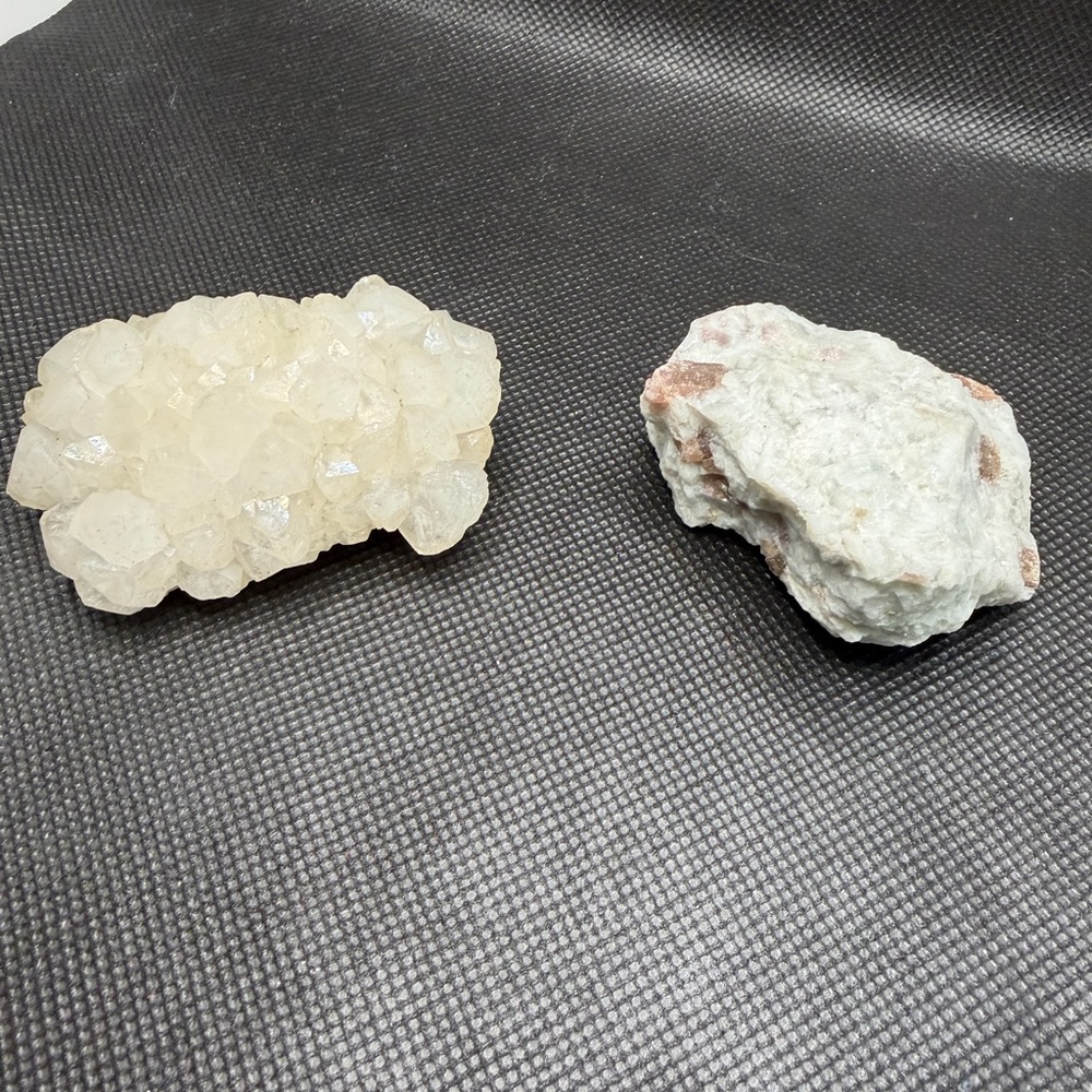 Natural Stone set -QUARTZ CRYSTAL and PINK TOURMALINE